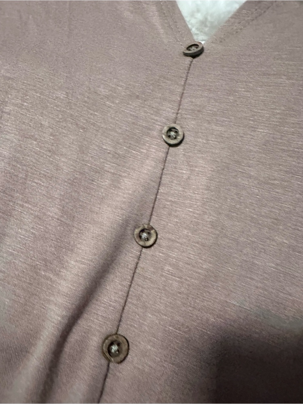 Angie Taupe V-Neck Tank with Button Details - Picture 2 of 4